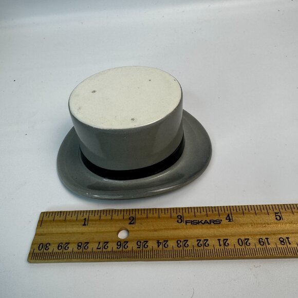 Vtg Lincoln Bennett & Co Glaze Grey Top Hat Advertising Ceramic Ashtray/Small Ca - Picture 10 of 13